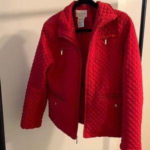 Red white stag quilted jacket